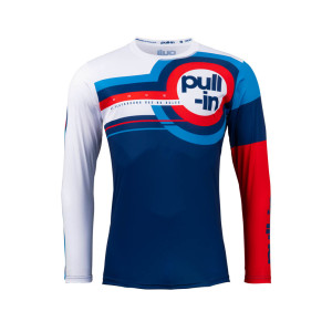 Pull-in Cross Shirt Race Navy Red